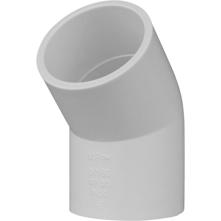 Charlotte Pipe And Foundry 1-1/2 In. Slip x Slip Schedule 40 45 Deg. PVC Elbow 1/8 Bend PVC 02309  1400HA